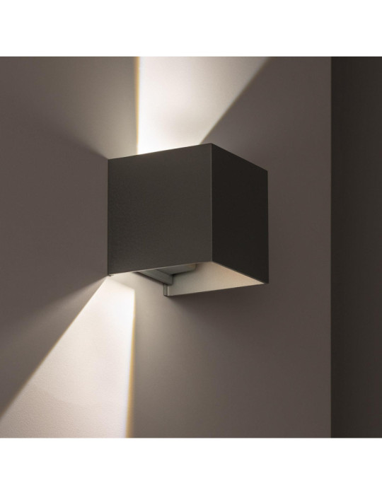 Applique Murale LED Extérieure Aluminium Eros 6W Éclairage Double Face Grise