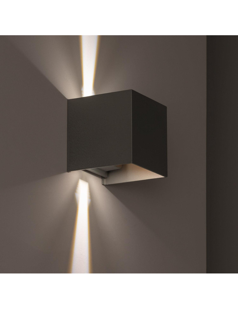 Applique Murale LED Extérieure Aluminium Eros 6W Éclairage Double Face Grise