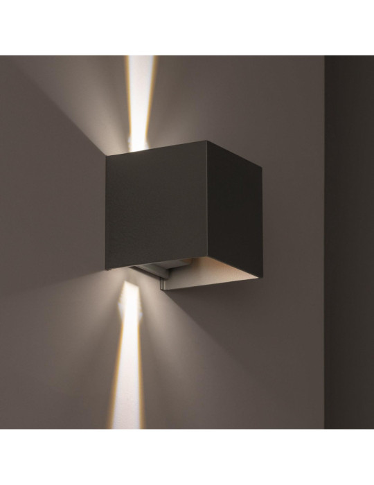 Applique Murale LED Extérieure Aluminium Eros 6W Éclairage Double Face Grise