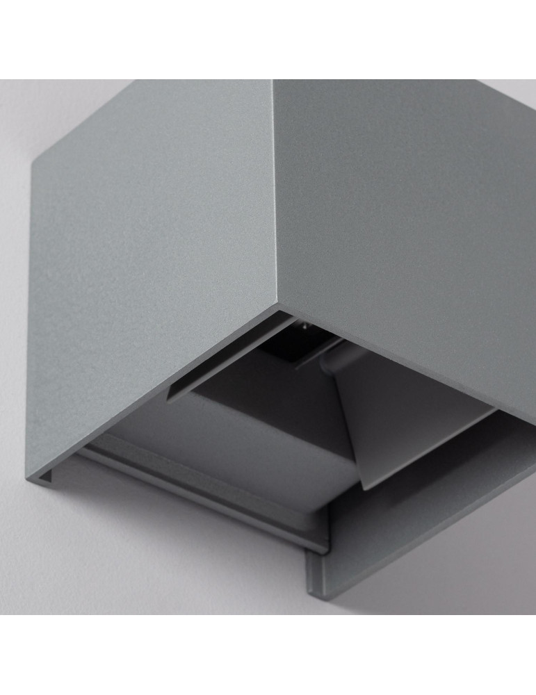 Applique Murale LED Extérieure Aluminium Eros 6W Éclairage Double Face Grise