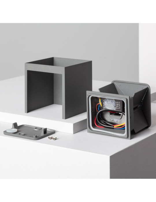 Applique Murale LED Extérieure Aluminium Eros 6W Éclairage Double Face Grise