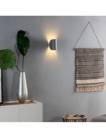 Applique Murale LED Aluminium Gaia 6W Éclairage Double Face Grise