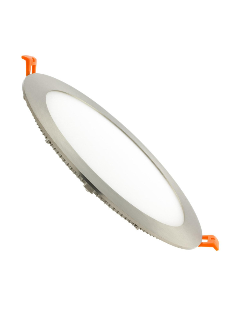 Dalle LED 15W Ronde Extra-Plate Coupe Ø 170 mm Argentée