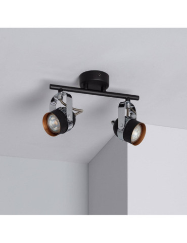 Plafonnier Orientable Aluminium Sinner 2 Spots Noir