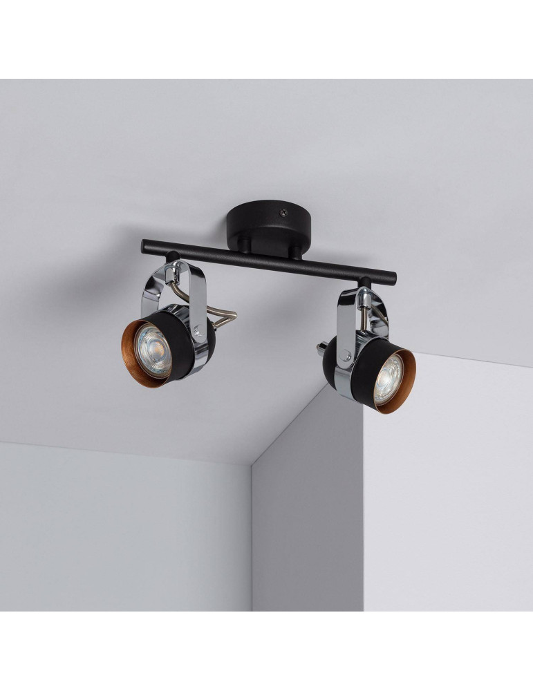 Plafonnier Orientable Aluminium Sinner 2 Spots Noir Plafonnier Orientable Aluminium Sinner 2 Spots Noir