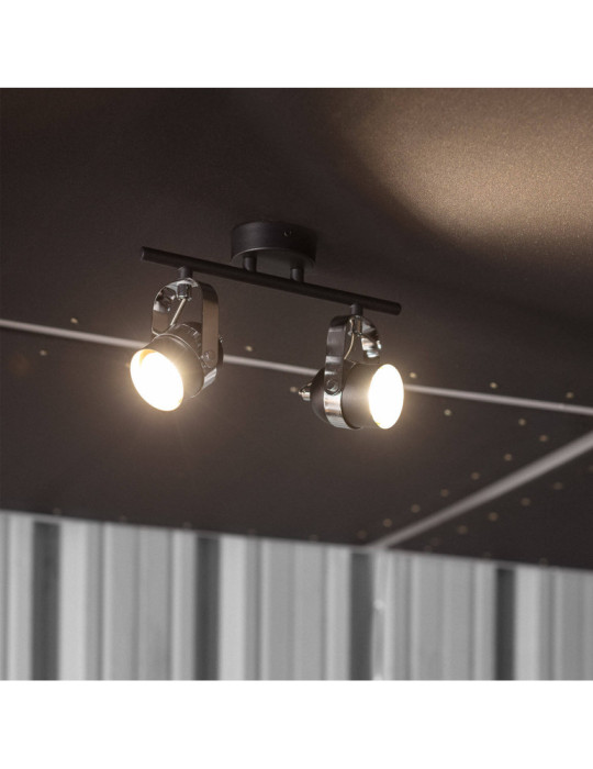 Plafonnier Orientable Aluminium Sinner 2 Spots Noir