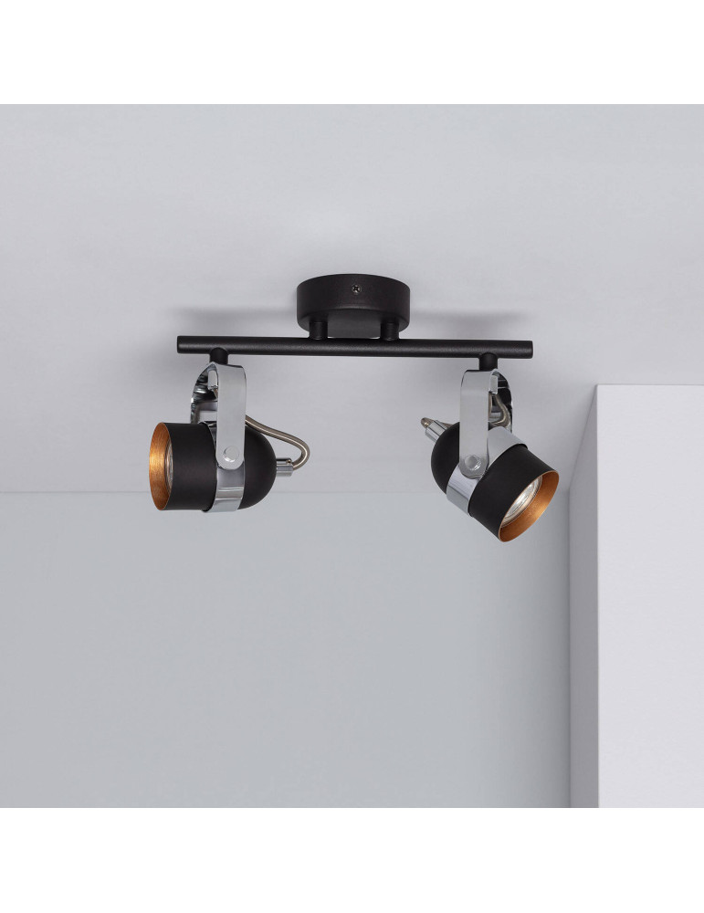 Plafonnier Orientable Aluminium Sinner 2 Spots Noir