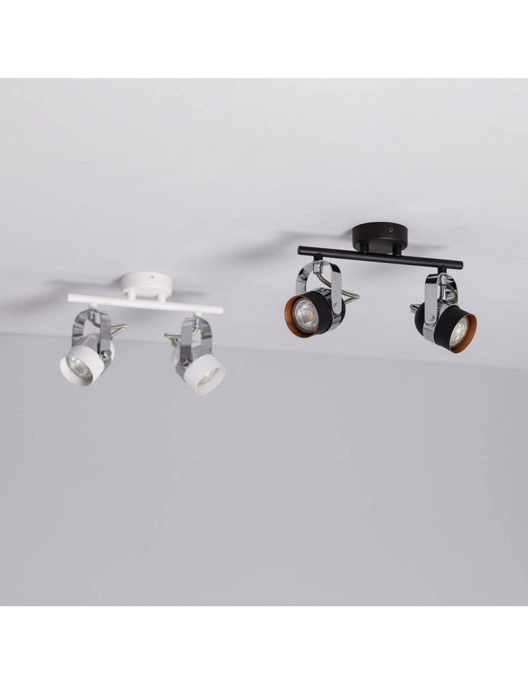 Plafonnier Orientable Aluminium Sinner 2 Spots Noir