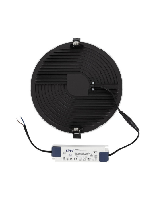 Dalle LED Ronde Slim Surface 30W LIFUD Grise Coupe Ø205mm