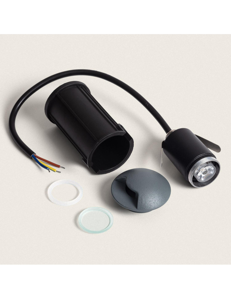 Balise Extérieure LED 1W Encastrable au Sol Letso 1L Grise