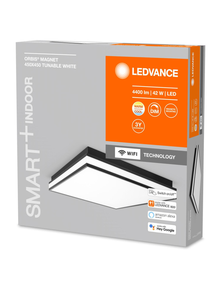 Plafonnier LED Carré 450x450 mm 42W CCT Smart+ WiFi ORBIS Magnet LEDVANCE 4058075572812