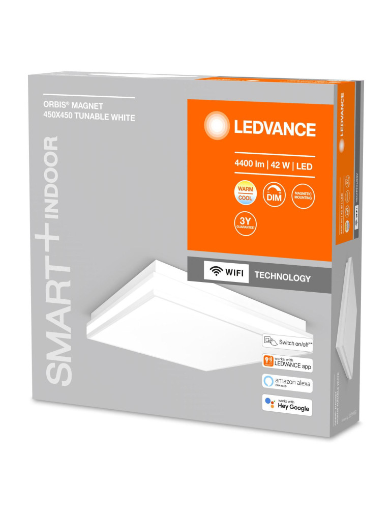 Plafonnier LED Carré 450x450 mm 42W CCT Smart+ WiFi ORBIS Magnet LEDVANCE 4058075572812