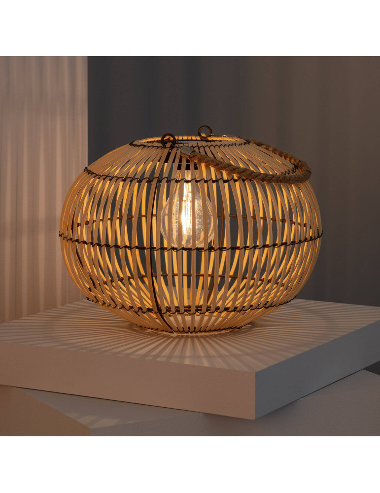 Lampe à Poser LED Extérieure Solaire Rotin Sirpur