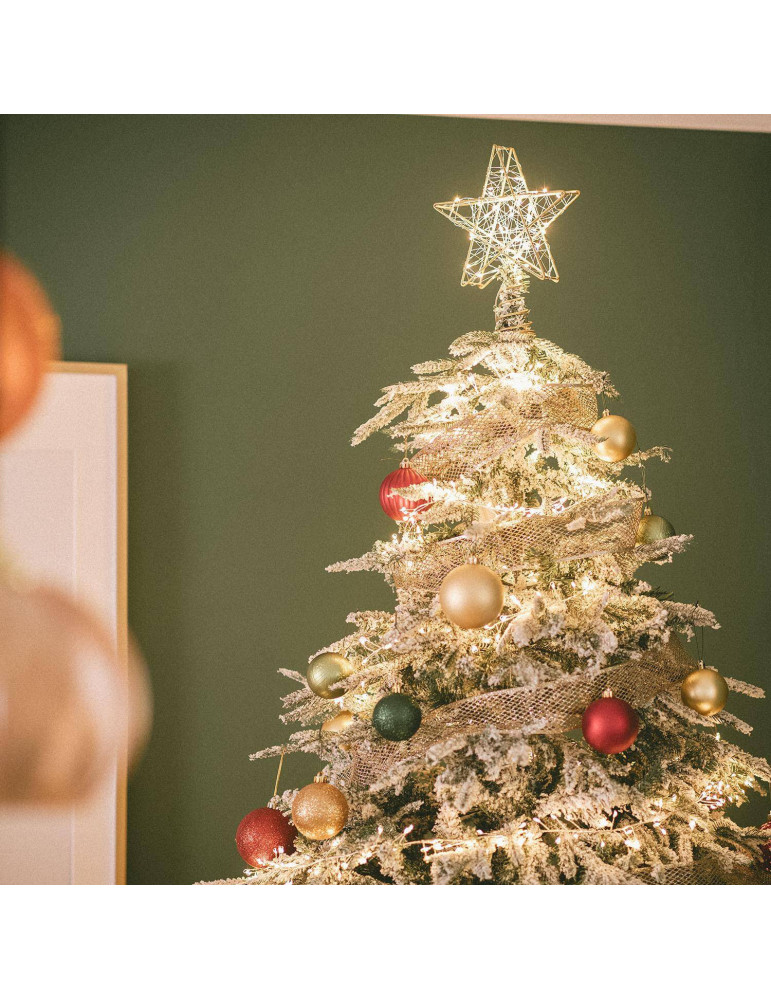 Étoile LED Métal pour  Sapin de Noël à Piles Bellen