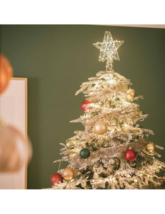 Étoile LED Métal pour  Sapin de Noël à Piles Bellen