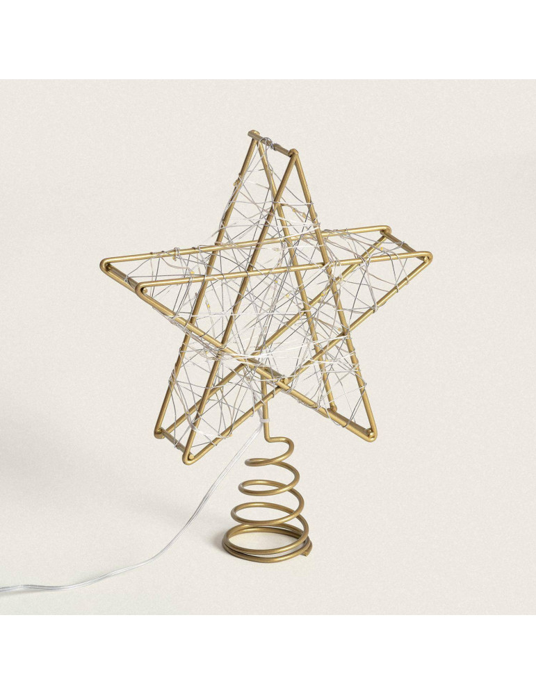 Étoile LED Métal pour  Sapin de Noël à Piles Bellen