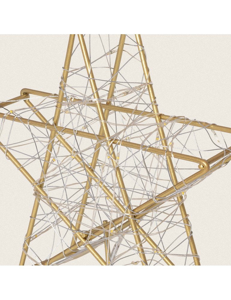 Étoile LED Métal pour  Sapin de Noël à Piles Bellen