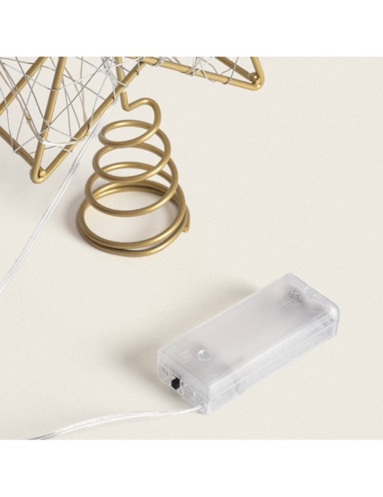 Étoile LED Métal pour  Sapin de Noël à Piles Bellen