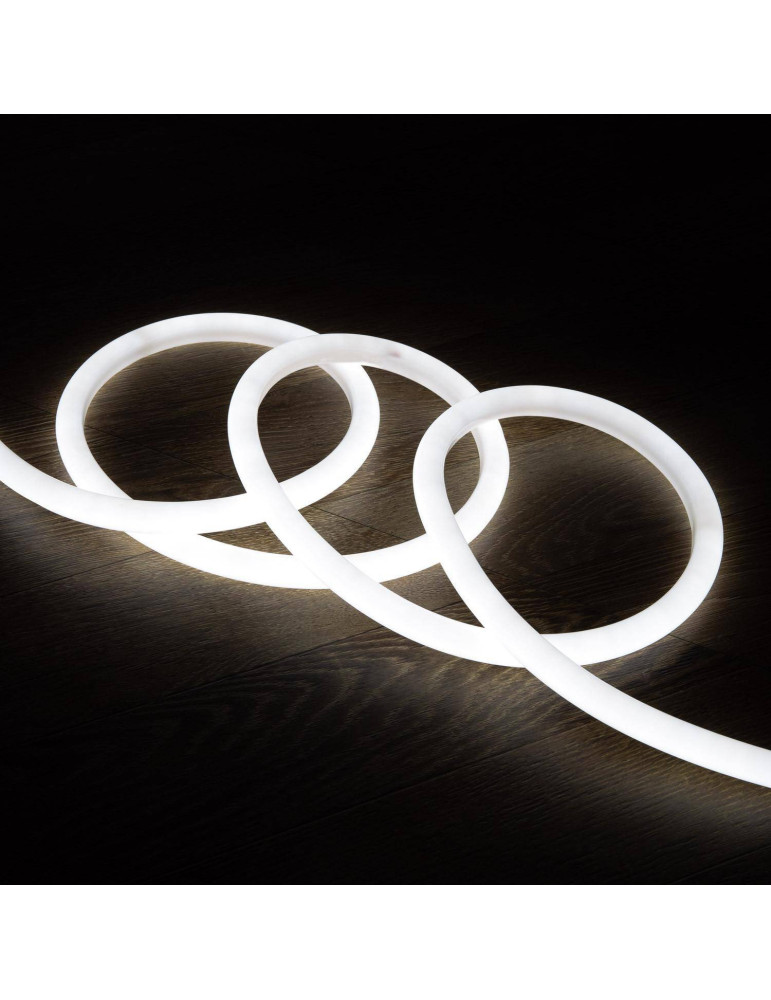 Bobine Néon LED Flexible 360º Rond Dimmable 220V AC 120LED/m IP67 Blanc Froid 50 Mètres sur Mesure Coupe Tous les 100cm