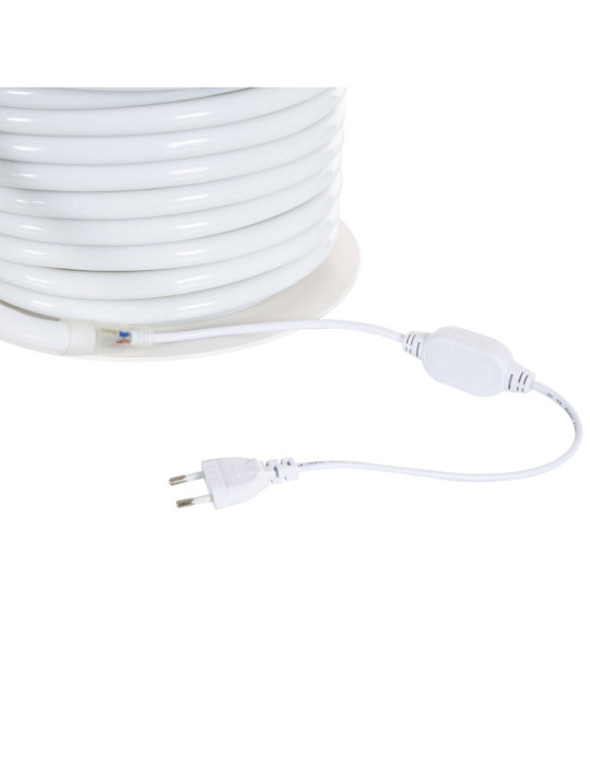 Bobine Néon LED Flexible 360º Rond Dimmable 220V AC 120LED/m IP67 Blanc Froid 50 Mètres sur Mesure Coupe Tous les 100cm