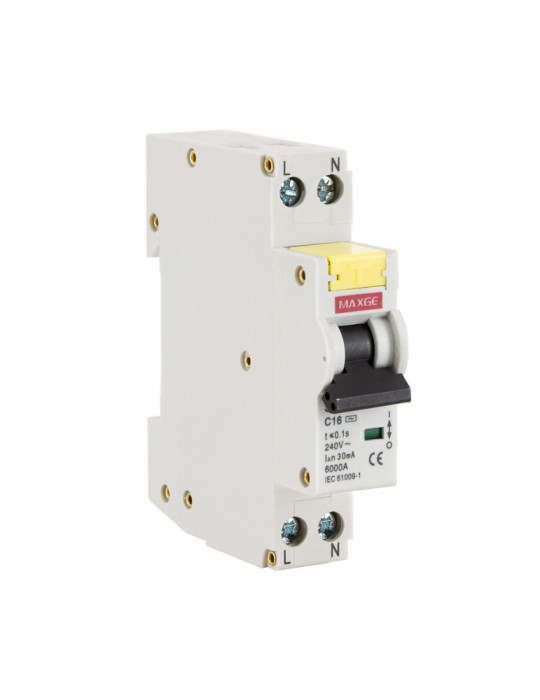 Interrupteur Combiné DPN (Différentiel + Disjoncteur) Résidentiel 1P+N 6-40A 6kA Courbe C MAXGE Interrupteur Combiné DPN (Différentiel + Disjoncteur) Résidentiel 1P+N 6-40A 6kA Courbe C MAXGE