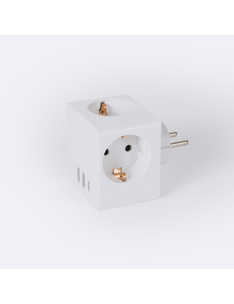 Adaptateur de prise Triple Type F Schuko 2 USB + 1 USB-C