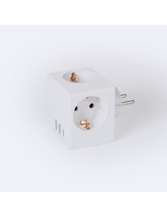 Adaptateur de prise Triple Type F Schuko 2 USB + 1 USB-C