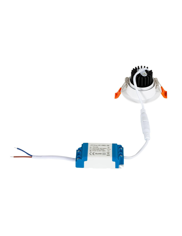 Spot Downlight LED 5W Rond COB CRI90 Coupe Ø 70 mm