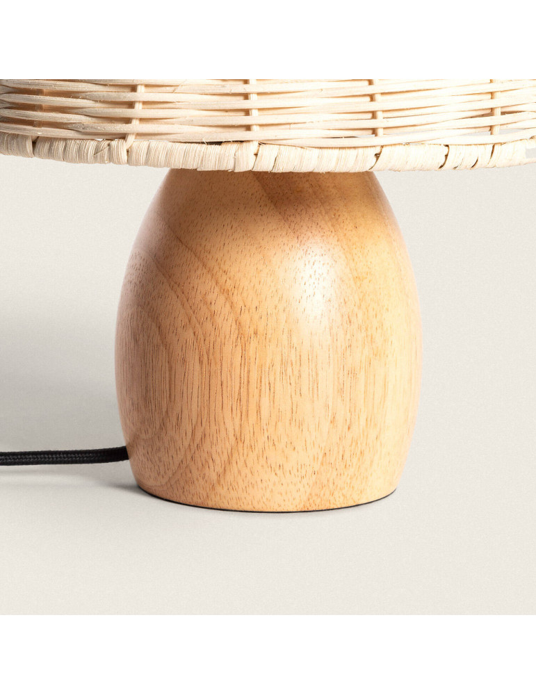 Lampe à Poser Bois et Rotin Karava