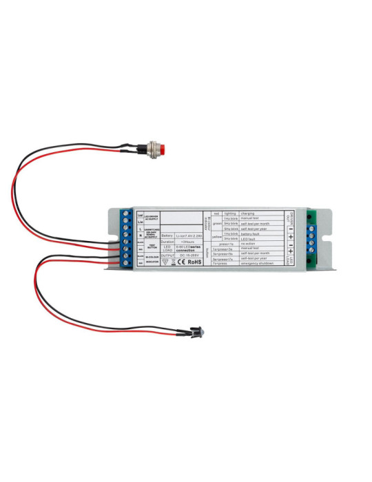 Kit d'Urgence pour Luminaires LED Non permanent avec Bouton Autotest