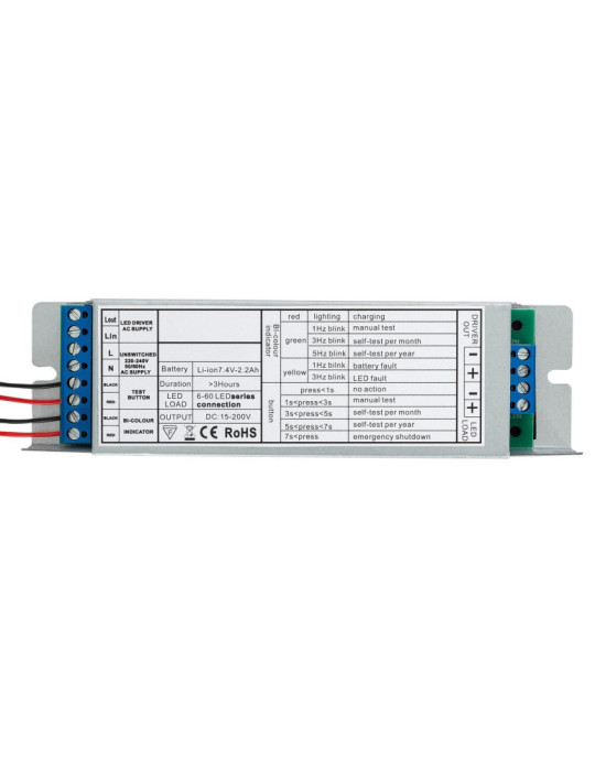 Kit d'Urgence pour Luminaires LED Non permanent avec Bouton Autotest