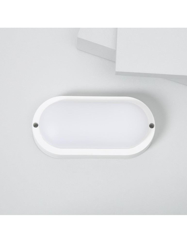 Plafonnier LED Extérieur Ovale 15W Hublot White IP65 85x173 mm