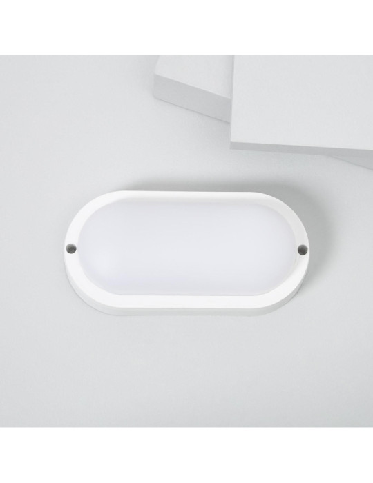 Plafonnier LED Extérieur Ovale 15W Hublot White IP65 85x173 mm