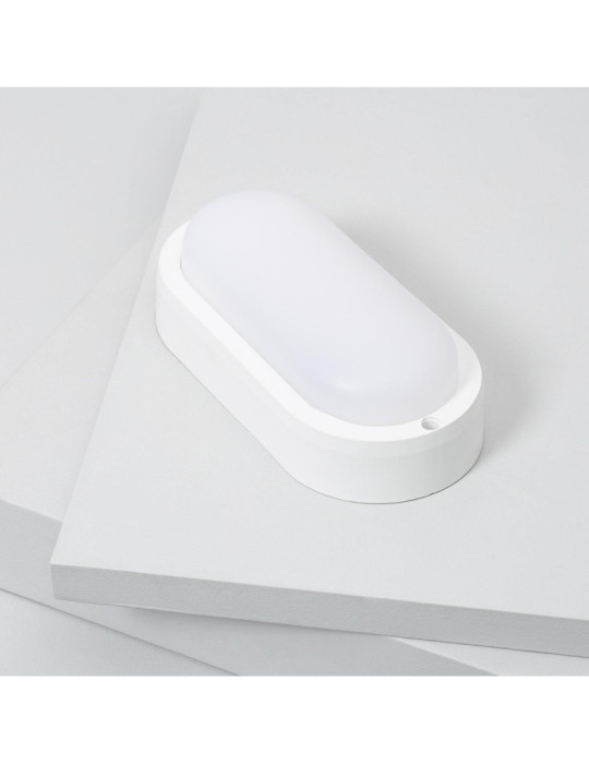 Plafonnier LED Extérieur Ovale 15W Hublot White IP65 85x173 mm