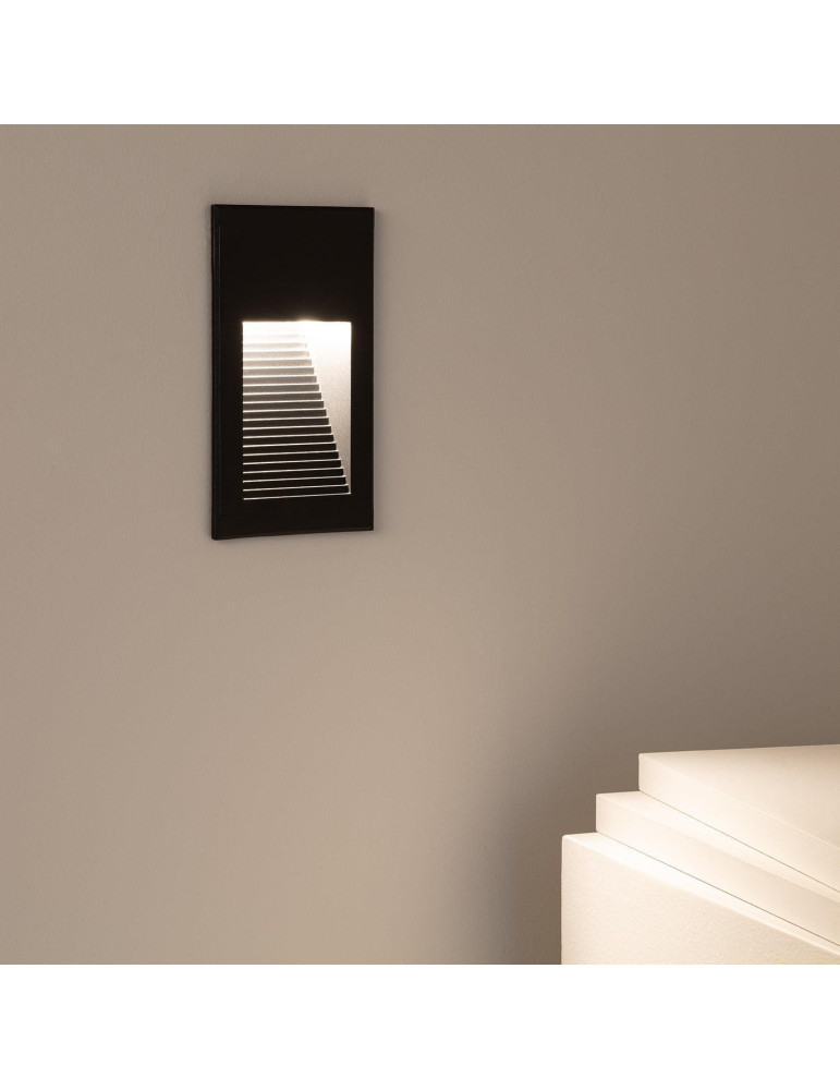 Balise LED Extérieure 5W Encastrable au Mur Goethe Noire