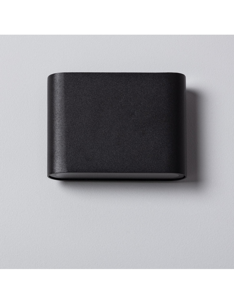 Applique Murale Extérieure LED 6W Aluminium Carrée Éclairage Double Face Noire