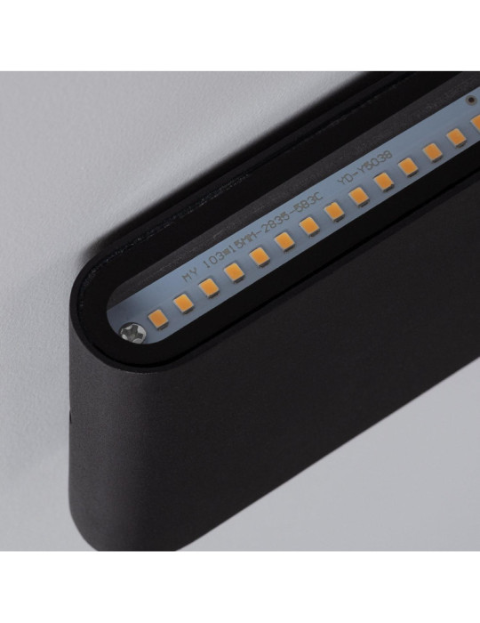 Applique Murale Extérieure LED 6W Aluminium Carrée Éclairage Double Face Noire