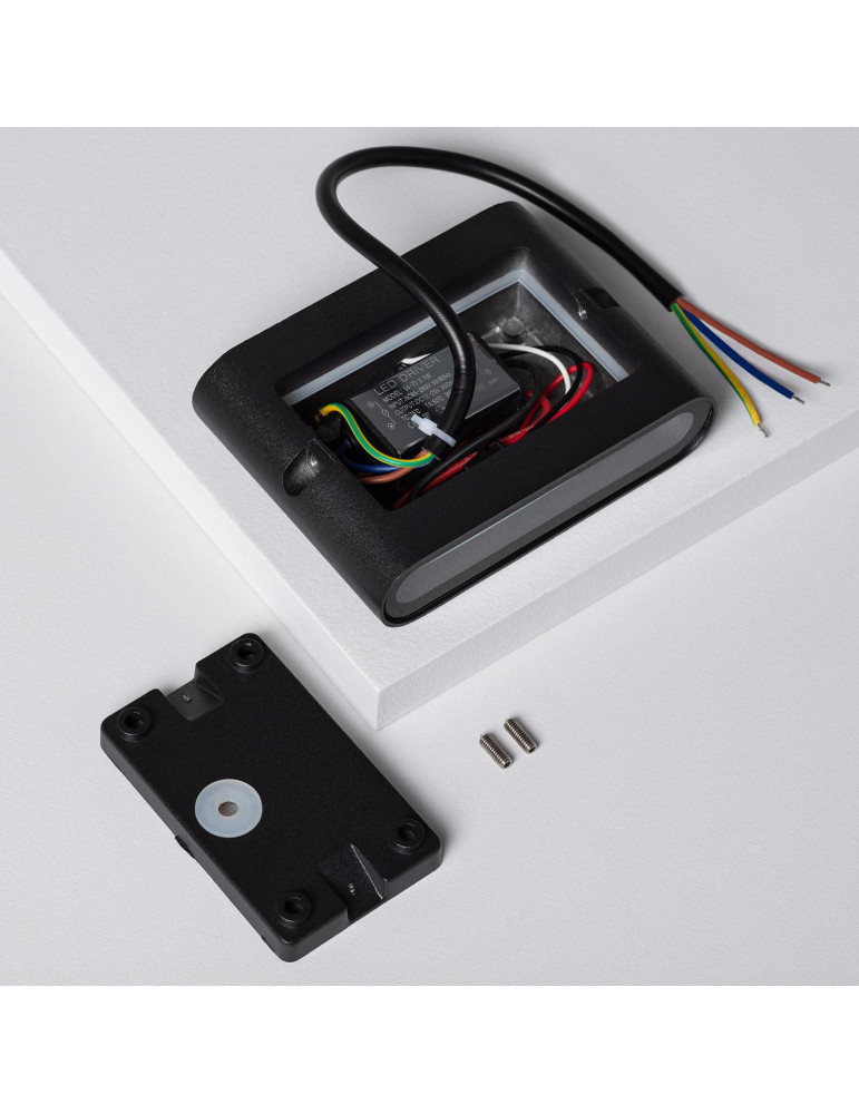 Applique Murale Extérieure LED 6W Aluminium Carrée Éclairage Double Face Noire