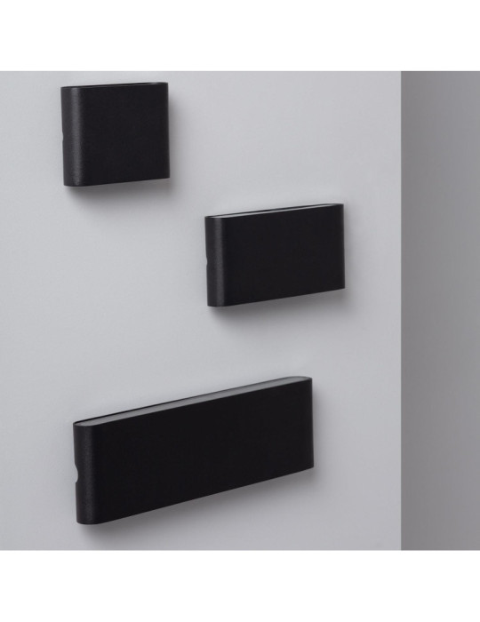 Applique Murale Extérieure LED 6W Aluminium Carrée Éclairage Double Face Noire