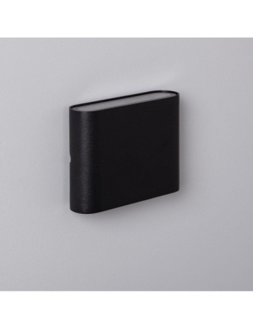 Applique Murale Extérieure LED 6W Aluminium Carrée Éclairage Double Face Noire