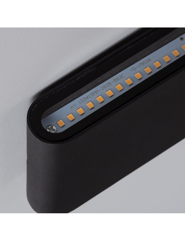 Applique Murale Extérieure LED 6W Aluminium Carrée Éclairage Double Face Noire