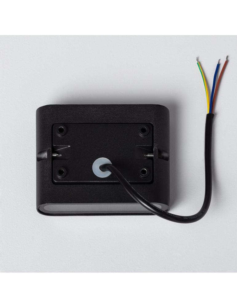 Applique Murale Extérieure LED 6W Aluminium Carrée Éclairage Double Face Noire