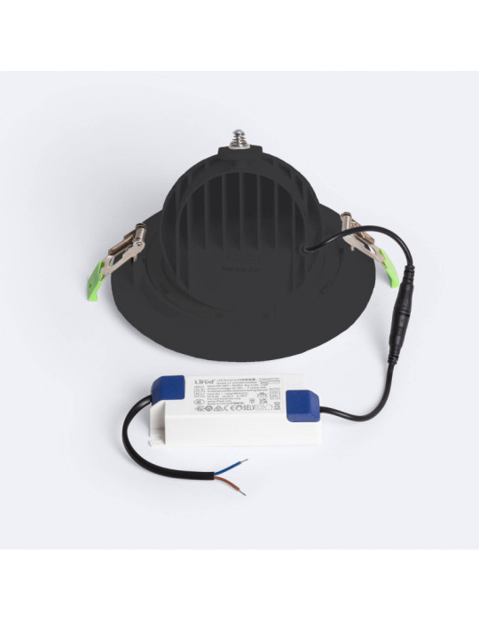 Downlight LED 38W Rond Orientable OSRAM CCT 120 lm/W LIFUD Coupe Ø 170 mm Noir