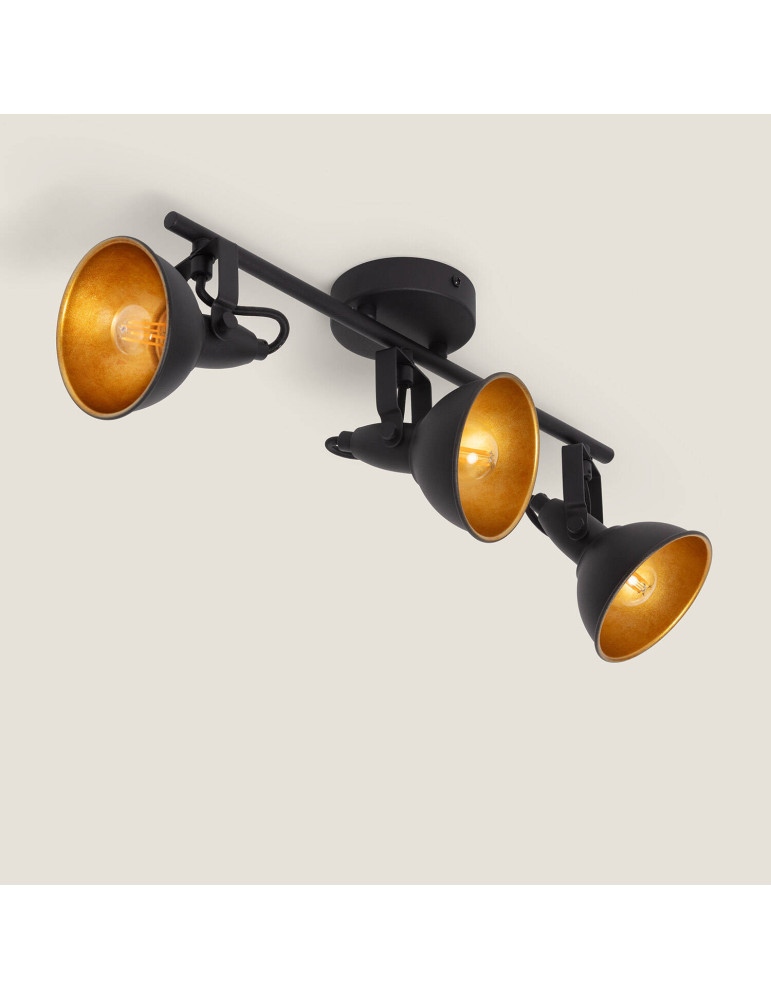 Plafonnier Orientable Aluminium Emer 3 Spots Noir