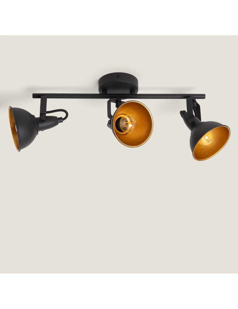 Plafonnier Orientable Aluminium Emer 3 Spots Noir