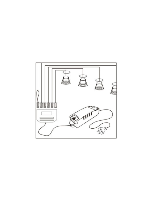 Downlight LED 3W 3V DC Meuble avec Connecteur Rapide Coupe Ø 30 mm