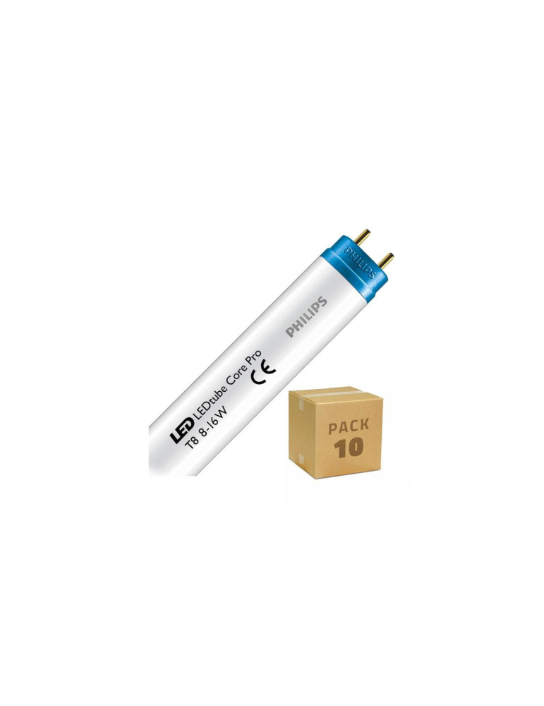 Lot de 10 Tubes LED PHILIPS 60cm T8 8W 100lm/W CorePro Connexion Latérale