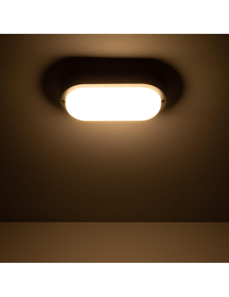 Plafonnier LED Extérieur Ovale 15W Hublot Black IP65 85x173 mm