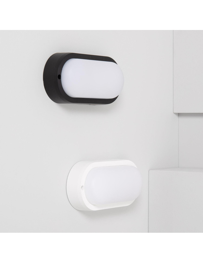 Plafonnier LED Extérieur Ovale 15W Hublot Black IP65 85x173 mm
