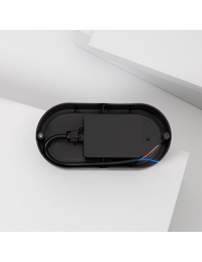 Plafonnier LED Extérieur Ovale 15W Hublot Black IP65 85x173 mm